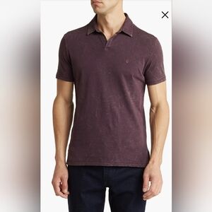 John Varvatos Marble Wash Dark Plum Polo Shirt